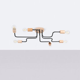 Luminosa Lighting Luminosa Timbo Loft Semi Flush Ceiling 6 Light Black - thumbnail 2