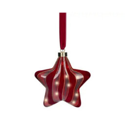 Kaemingk Micro Led Red Christmas Tree 20Cm Star Hanging Ornament Steady Warm Light Indoor - thumbnail 1