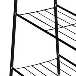 Black Metal Clothes Rail Clothes Rack Clothing Hanging Rail With 2 Tier Storage Shelf Shoe Rack 60Cm (W) - thumbnail 5