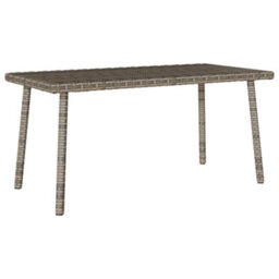 Walplus Garden Coffee Table Rectangular Grey 80X40X37 Cm Poly Rattan