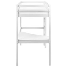 Beliani High Sleeper Bed With Desk Pine Wood Loury 90 X 200 Cm (Eu Single) White - thumbnail 6