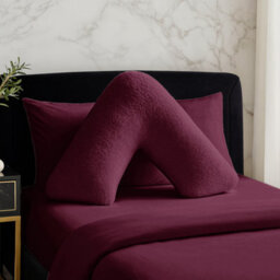 Teddy Bear Fleece Super Soft Cosy V Shape Pillowcase Plum