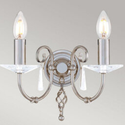 Luminosa Lighting Elstead Aegean 2 Light Indoor Candle Wall Light Polished Nickel, E14 - thumbnail 3