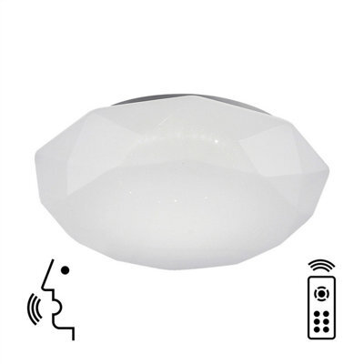 Luminosa Lighting Luminosa Diamante Smart Ceiling, 56W Led, 3000-5000K Tuneable White, 4000Lm, Remote Control, App, Voice Control, White - image 1