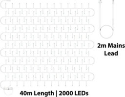 Eagle Connect Cluster Lights White Rubber Ip65 Rgb 40M - thumbnail 2