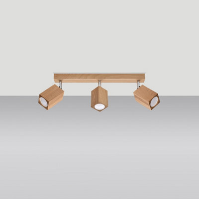Luminosa Lighting Luminosa Keke Oak Square Ceiling Spotlight Bar Wood, 3X Gu10 - image 1