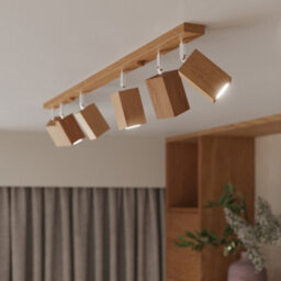 Luminosa Lighting Luminosa Keke Oak Square Ceiling Spotlight Bar Wood, 3X Gu10 - thumbnail 8