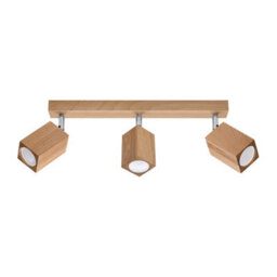 Luminosa Lighting Luminosa Keke Oak Square Ceiling Spotlight Bar Wood, 3X Gu10 - thumbnail 3