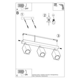 Luminosa Lighting Luminosa Keke Oak Square Ceiling Spotlight Bar Wood, 3X Gu10 - thumbnail 5