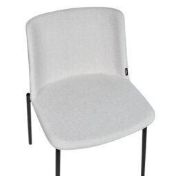 Wyld And Coco Set Of 2 Light Grey Polyester Dining Chairs With Metal Legs - Modern, Compact, Easy Assembly - thumbnail 6