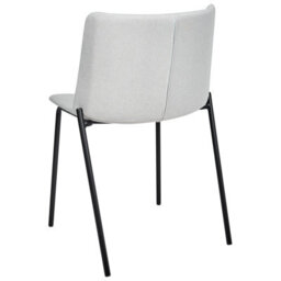 Wyld And Coco Set Of 2 Light Grey Polyester Dining Chairs With Metal Legs - Modern, Compact, Easy Assembly - thumbnail 5