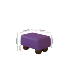 Black Currant Purple Mahogany Wood Bun Feet Faux Leather Small Footstool  Handmade Uk By Footstools Direct - thumbnail 2