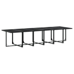 Walplus 17 Piece Garden Outdoor Dining Set Suitable For Backyard, Patio Black Poly Rattan - thumbnail 3