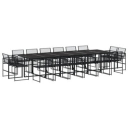 Walplus 17 Piece Garden Outdoor Dining Set Suitable For Backyard, Patio Black Poly Rattan - thumbnail 2