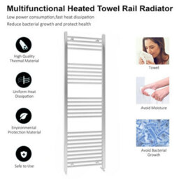 ARKO BATHROOM Arko Towel Radiator, Heated Towel Rails,wall Mounted Ladder Radiators 600X1600mm,chrome - thumbnail 5