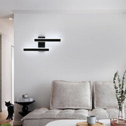 Pheashine 32W Integrated Led Wall Light, 6500K Cool White, Modern Black Dual Bar - thumbnail 5