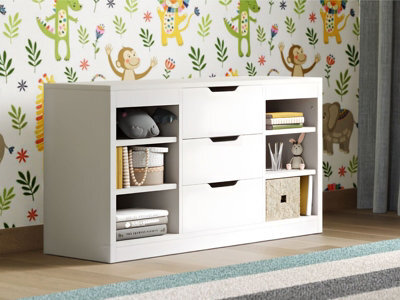 Flair Charlie Drawer Unit With Shelves And 3 Drawers, White - image 1