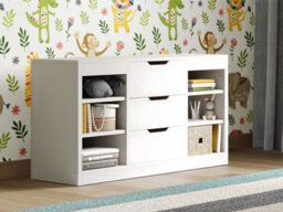 Flair Charlie Drawer Unit With Shelves And 3 Drawers, White - thumbnail 1
