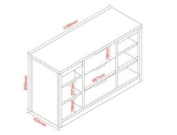 Flair Charlie Drawer Unit With Shelves And 3 Drawers, White - thumbnail 5