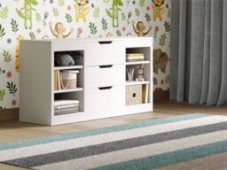 Flair Charlie Drawer Unit With Shelves And 3 Drawers, White - thumbnail 4