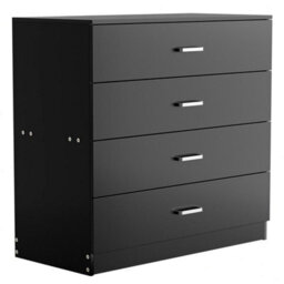 Black 4-Tier Bedroom Drawer Cabinet High Capacity, Upright - thumbnail 3