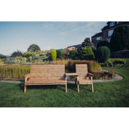 Churnet Valley Garden Furniture Ltd Valley 4 Seat Set 1Xc 1X3B Straight Tray - Timber - L100 X W270 X H95 Cm - Fully Assembled - Set Of Waterproof Cushions Included - thumbnail 2