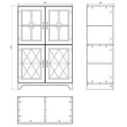 Heze Furniture Provenza Rustic Sytle Display Unit - Stone Oak / White Matt - thumbnail 4