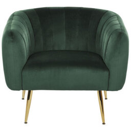 Beliani Armchair Laconia Velvet Dark Green - thumbnail 4