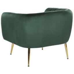 Beliani Armchair Laconia Velvet Dark Green - thumbnail 5