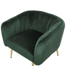 Beliani Armchair Laconia Velvet Dark Green - thumbnail 6