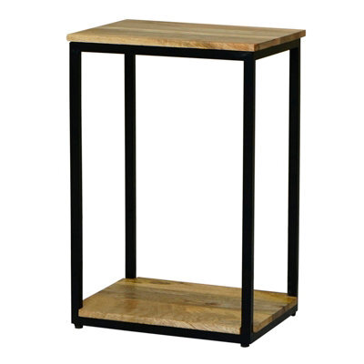 Buttercup Farm Ravi 4 Side Mini Side Table - Mango Wood/iron - L31 X W41 X H61 Cm - Mango Light Finish - image 1