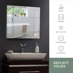 Mood Led Illuminated Bathroom Mirror Cabinet With Shaver Socket, Demister, Lights Sensor, British Standards, 5-Year Warranty - thumbnail 4
