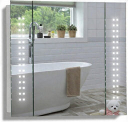 Mood Led Illuminated Bathroom Mirror Cabinet With Shaver Socket, Demister, Lights Sensor, British Standards, 5-Year Warranty - thumbnail 1