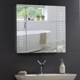 Mood Led Illuminated Bathroom Mirror Cabinet With Shaver Socket, Demister, Lights Sensor, British Standards, 5-Year Warranty - thumbnail 3
