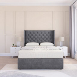 "Sloomy 6Ft Dior Coniston Armour Memory Foam Bed Set With 2 Drawers, Mattress & 54"" Wingback Headboard - Super King" - thumbnail 2