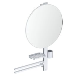 Ideal Standard Alu+ Matt Silver Effect Round Wall-Mounted Bathroom Mirror (H)81.7Cm (W)64Cm - thumbnail 2