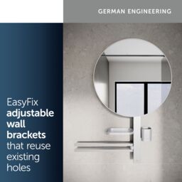 Ideal Standard Alu+ Matt Silver Effect Round Wall-Mounted Bathroom Mirror (H)81.7Cm (W)64Cm - thumbnail 6