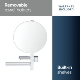 Ideal Standard Alu+ Matt Silver Effect Round Wall-Mounted Bathroom Mirror (H)81.7Cm (W)64Cm - thumbnail 5