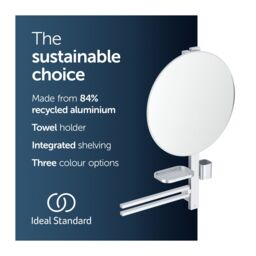 Ideal Standard Alu+ Matt Silver Effect Round Wall-Mounted Bathroom Mirror (H)81.7Cm (W)64Cm - thumbnail 3