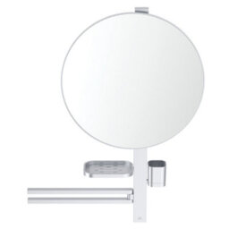 Ideal Standard Alu+ Matt Silver Effect Round Wall-Mounted Bathroom Mirror (H)81.7Cm (W)64Cm - thumbnail 1