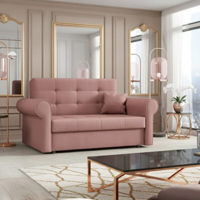 Viva Ii Sofa Bed Sleeping Function Storage Hydrophobic Fabric 148 85 98 Cm Pink - image 1