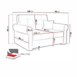Viva Ii Sofa Bed Sleeping Function Storage Hydrophobic Fabric 148 85 98 Cm Pink - thumbnail 5