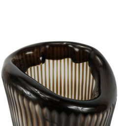 Vanity Living 31.7Cm Pleated Coffee Brown Handmade Glass Vase, Tall Decorative Vase For Living Room - thumbnail 4