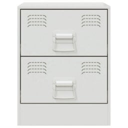 Berkfield Bedside Cabinet White 34.5X39X44 Cm Steel - thumbnail 6