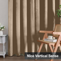 Aspire Homeware Beige Blackout Velvet Curtain Thermal Insulated Eyelet Window Curtain Pair (W)168Cm X (D)137Cm - thumbnail 8