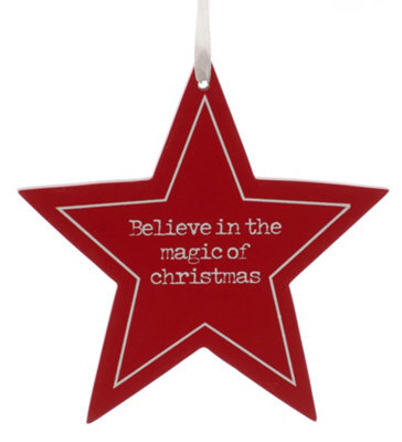Christmas Hanging Decoration - Believe In The Magic Of Christmas Star - image 1
