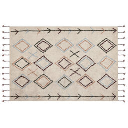 Beliani Rug Corum Beige 160 X 230 Cm Cotton - thumbnail 1
