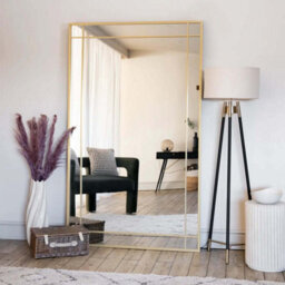 Jōbū Jobu Home - Aimi - Full Length Gold Metal Rectangle Window Mirror - 200Cm X 120Cm - thumbnail 5