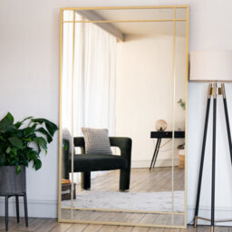 Jōbū Jobu Home - Aimi - Full Length Gold Metal Rectangle Window Mirror - 200Cm X 120Cm