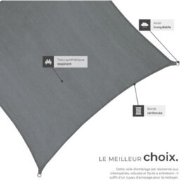 Grey 2X2M Hdpe Shade Sail Uv Resistant - thumbnail 3